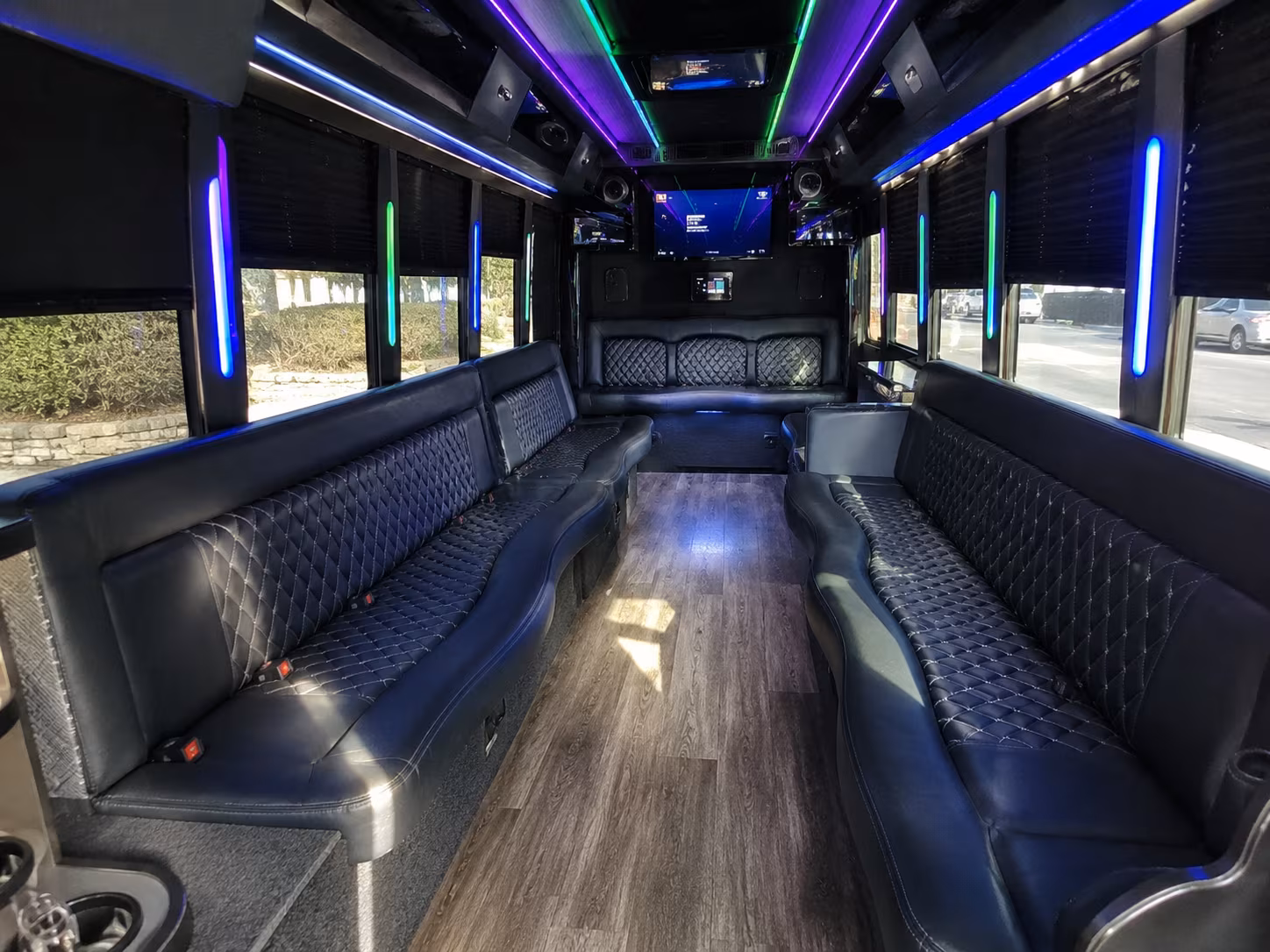 birmingham 15 passenger party bus interior