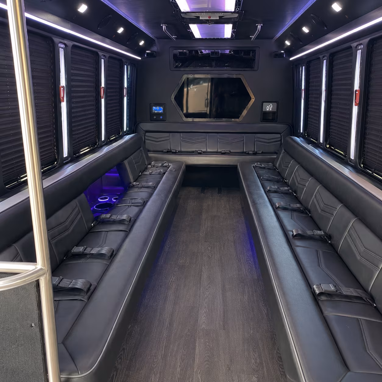 birmingham 18 passenger party bus interior