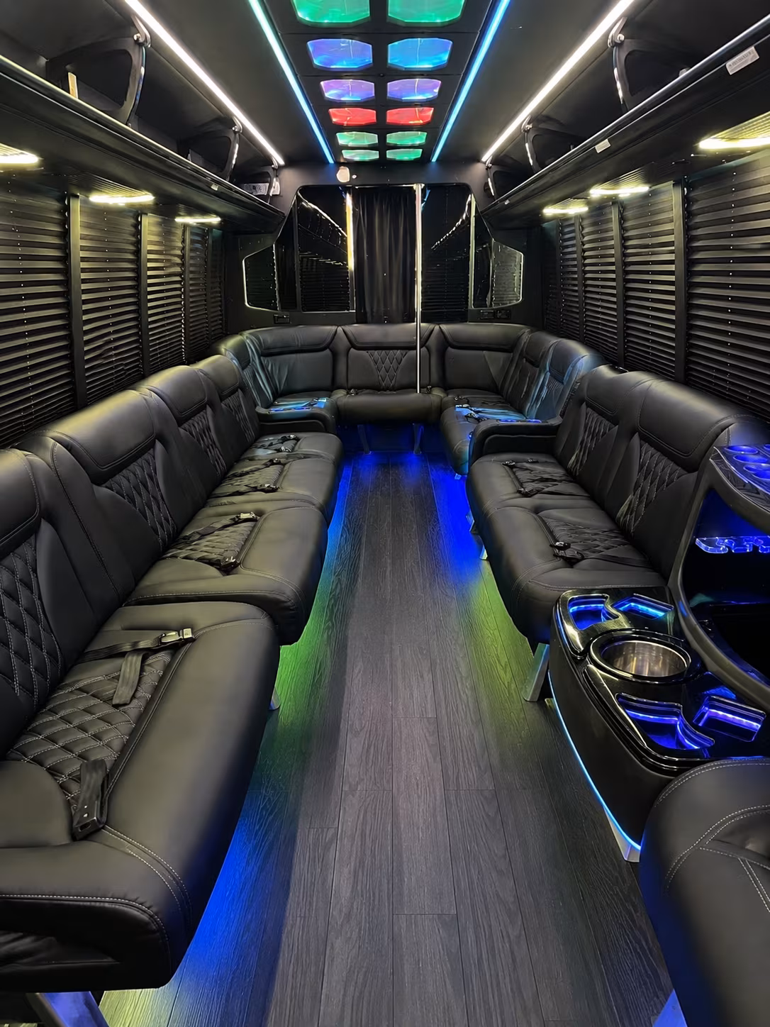 birmingham 20 passenger party bus interior